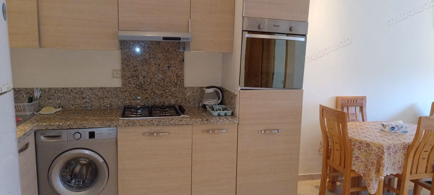 Très bel appartement à louer à Plage Oulded Cherrat. 1 chambre. Espace de rangement ample