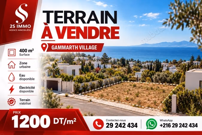 Land for sale 400 m² – Gammarth Village