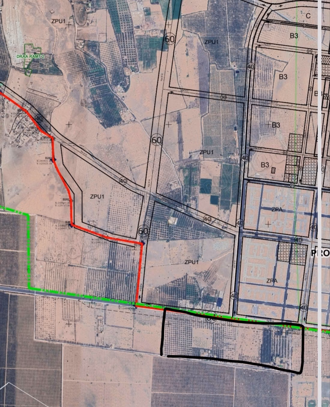 Terrain en vente à Azzouzia. 
Surface totale 140000 m²