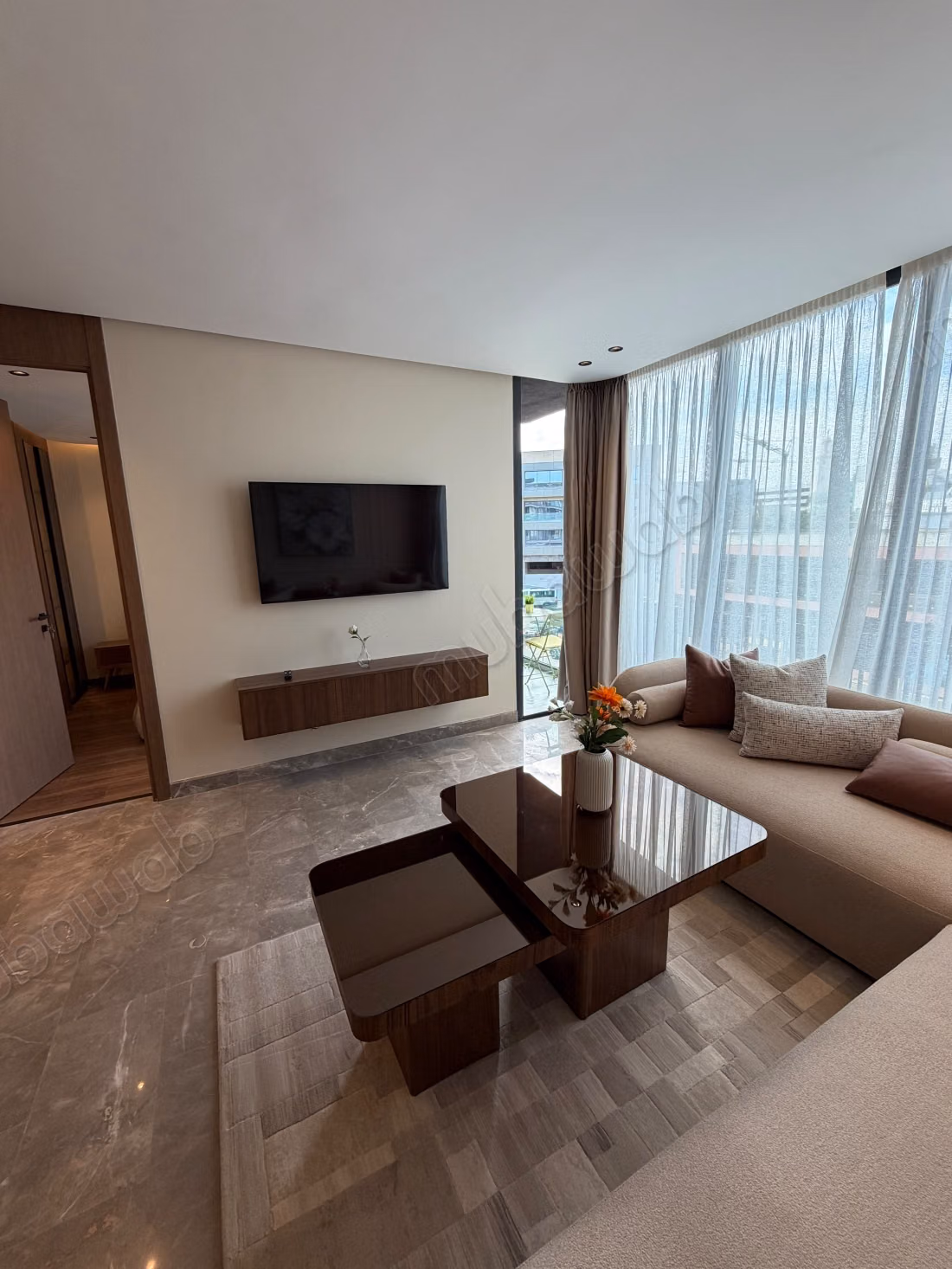 Location d'un appartement à Riviera ouasis. 
Surface totale 55 m². 
Bien meublé