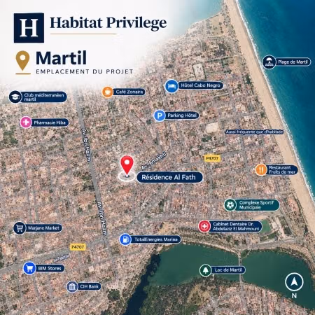 New titled apartments in the center of Martil