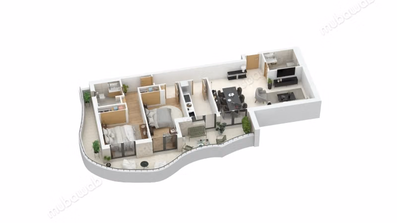 Vendita di un bell'appartamento a Les princesses. Superficie totale 117 m²