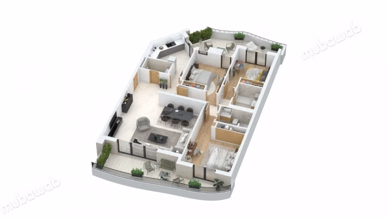 Nu kopen: appartementen in Les princesses. Totale oppervlakte 171 m²