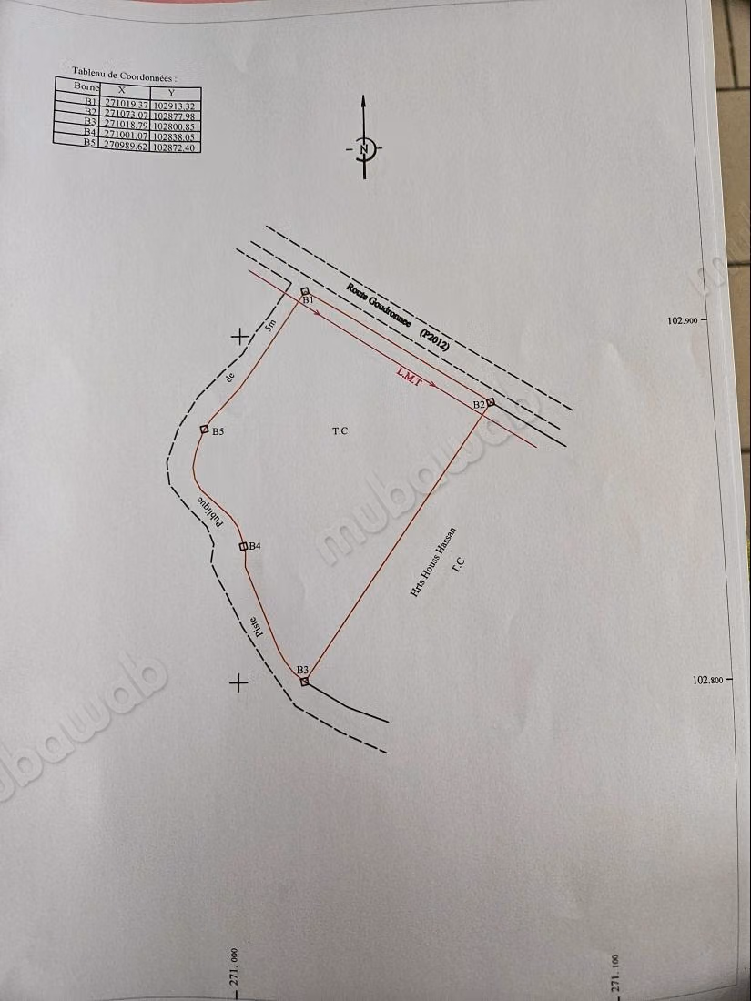 Beau terrain à la vente à Tamazouzte.
Surface de 5000 m²
