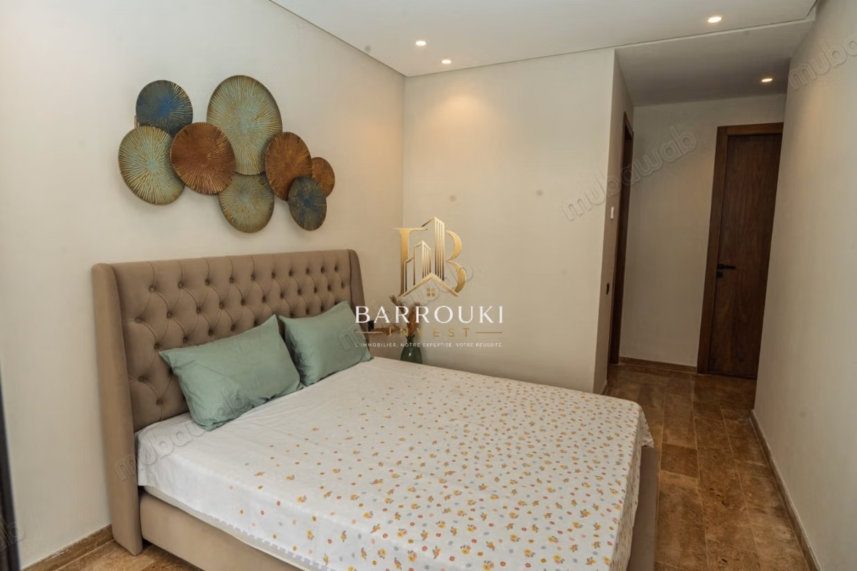 Rez de jardin meublé avec piscine privative à louer – Opale Square, Dar Bouazza