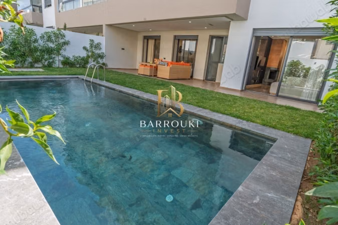 Rez de jardin meublé avec piscine privative à louer – Opale Square, Dar Bouazza
