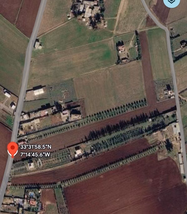 Terrain à la vente à Golf de Benslimane.
Superficie 18700 m²