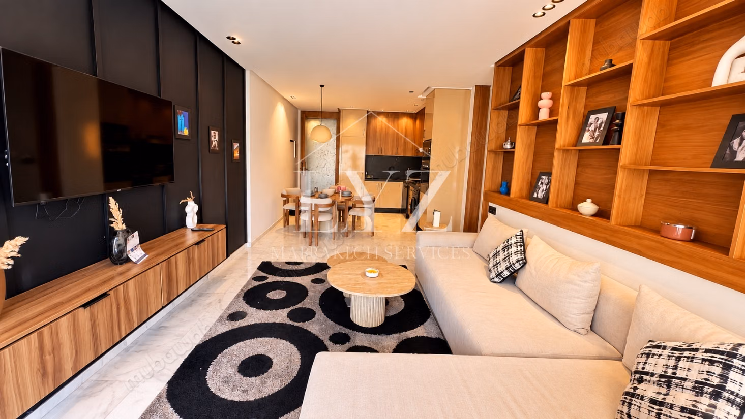 À louer magnifique appartement meublé de 2 chambres à victor hugo 
marrakech