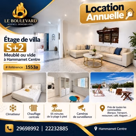 For Rent Villa Floor S2 in Hammamet Center