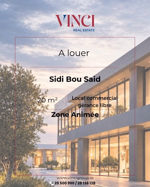 À louer Local commercial de 20 m² à Sidi Bousaid