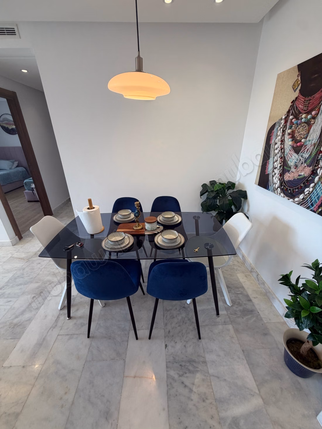Stunning apartment for rent in Dar Bouazza. Area of 95 m². Furnished
