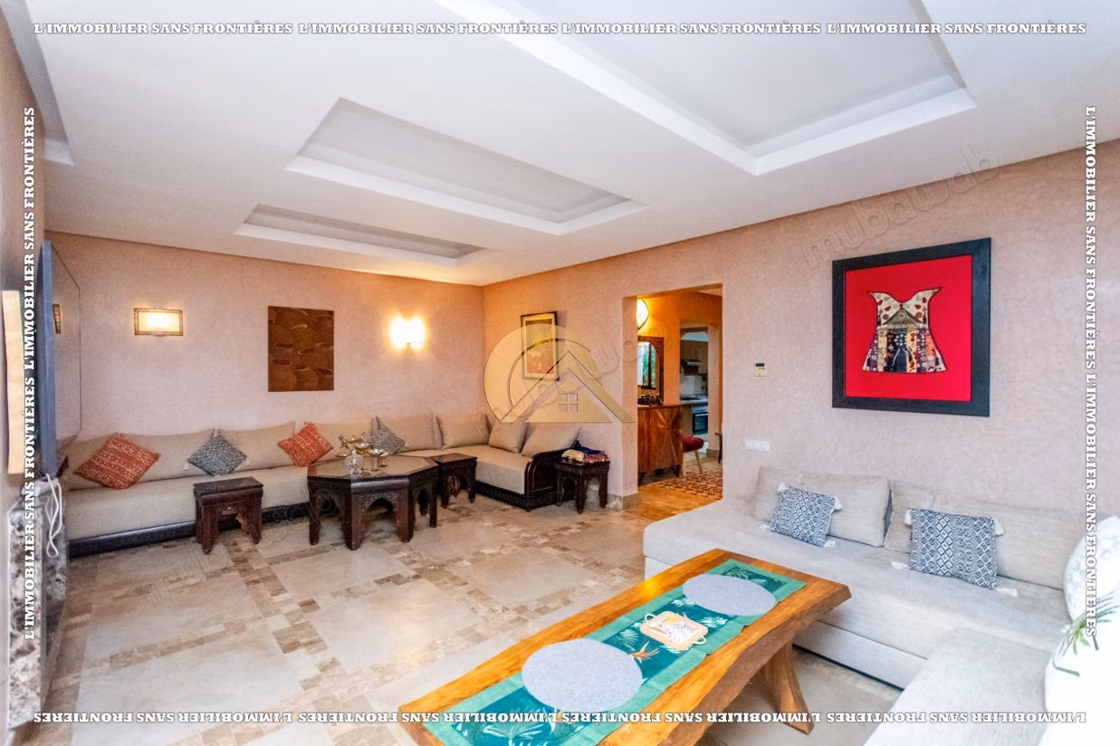 Furnished villa for sale on Route de l’Ourika – Jardin d’Atlas, golf view and private pool