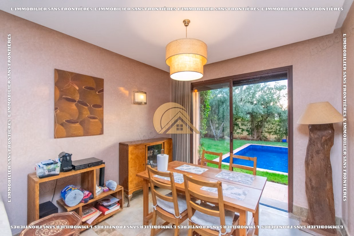 Furnished villa for sale on Route de l’Ourika – Jardin d’Atlas, golf view and private pool