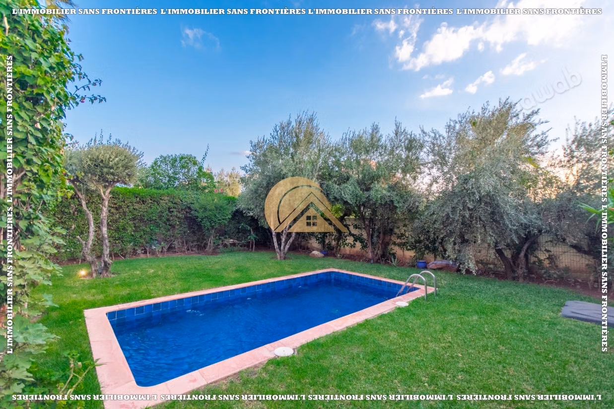 Furnished villa for sale on Route de l’Ourika – Jardin d’Atlas, golf view and private pool
