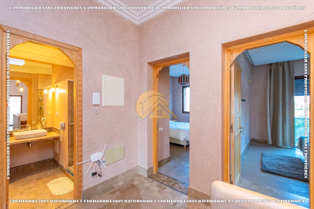 Furnished villa for sale on Route de l’Ourika – Jardin d’Atlas, golf view and private pool