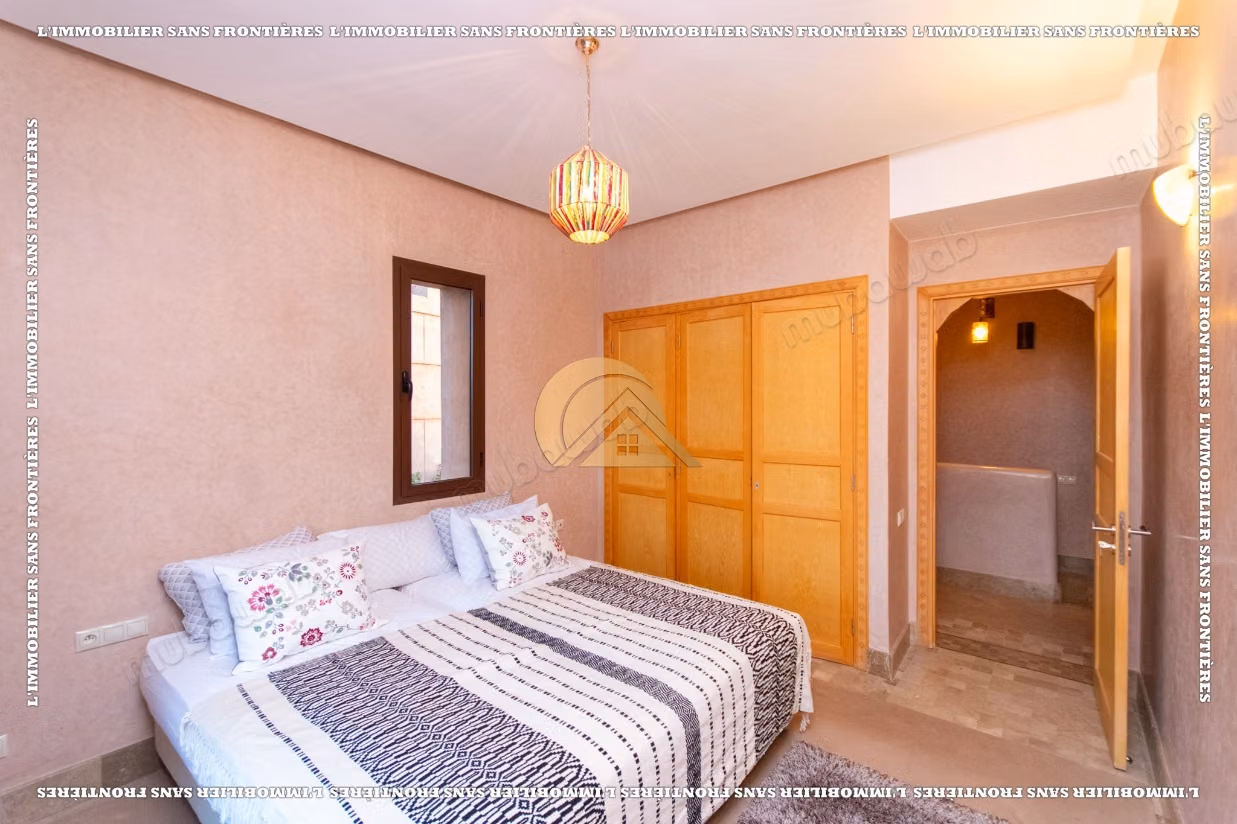Furnished villa for sale on Route de l’Ourika – Jardin d’Atlas, golf view and private pool
