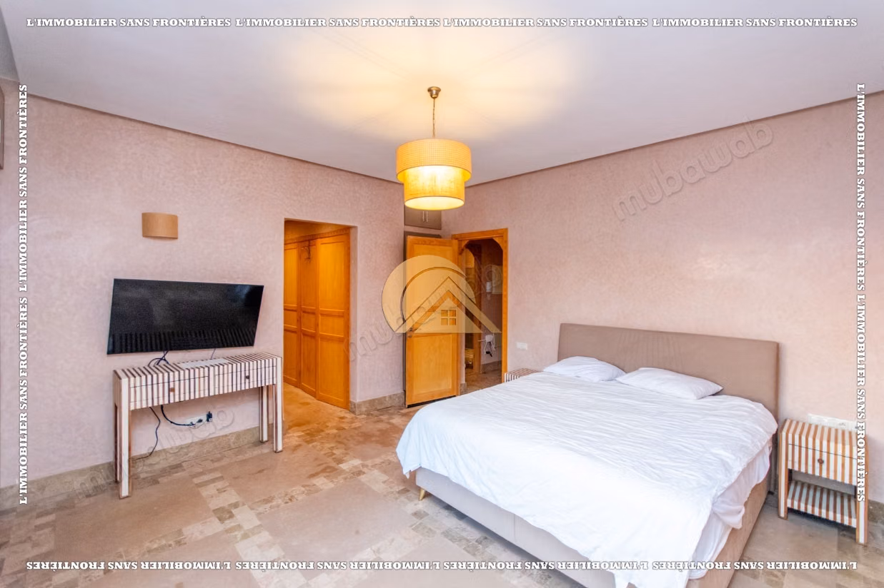Furnished villa for sale on Route de l’Ourika – Jardin d’Atlas, golf view and private pool