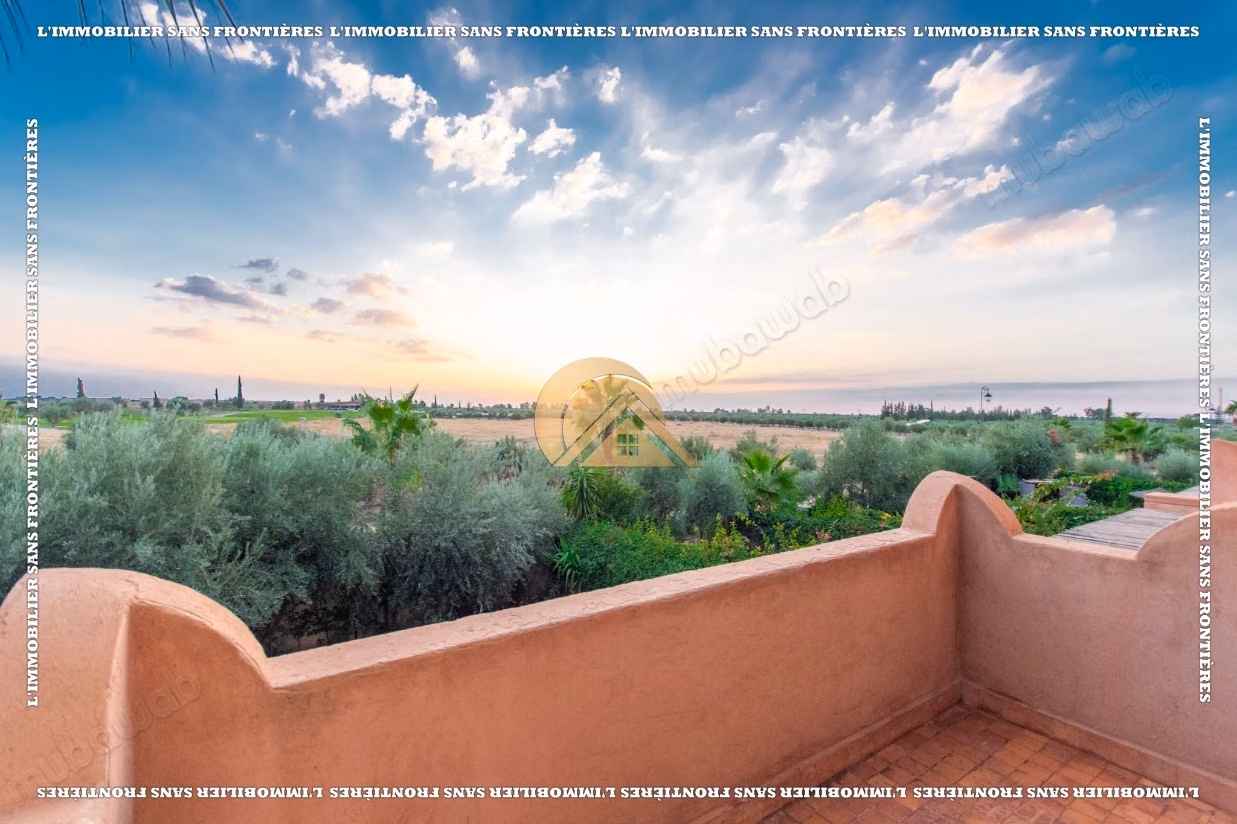 Furnished villa for sale on Route de l’Ourika – Jardin d’Atlas, golf view and private pool