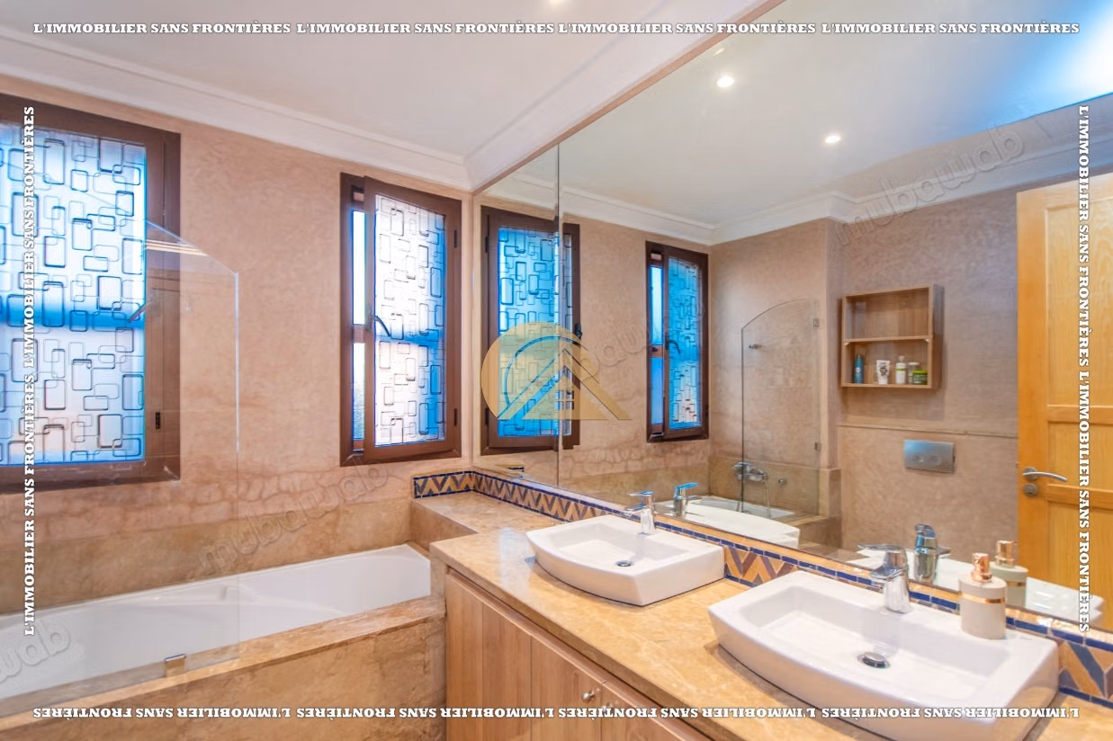 Furnished villa for sale on Route de l’Ourika – Jardin d’Atlas, golf view and private pool