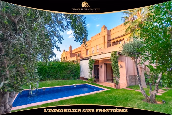 Gemeubileerde villa te koop aan de Route de l’Ourika – Jardin d’Atlas, uitzicht op de golf en privézwembad