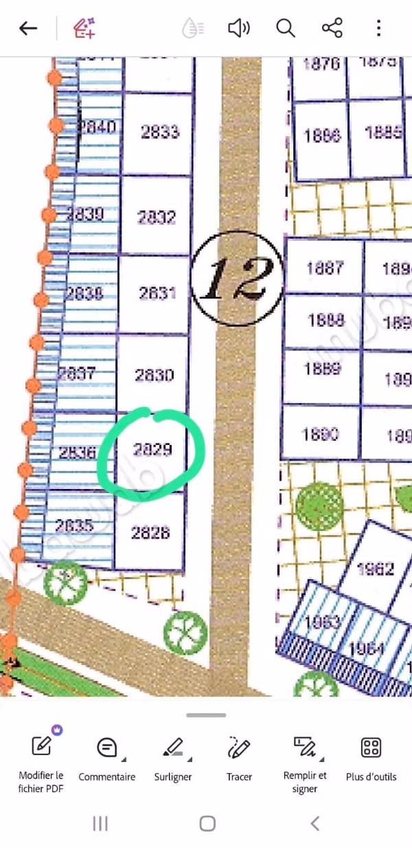 Vente terrain à Bir Rami Ouest.
Superficie 91 m²