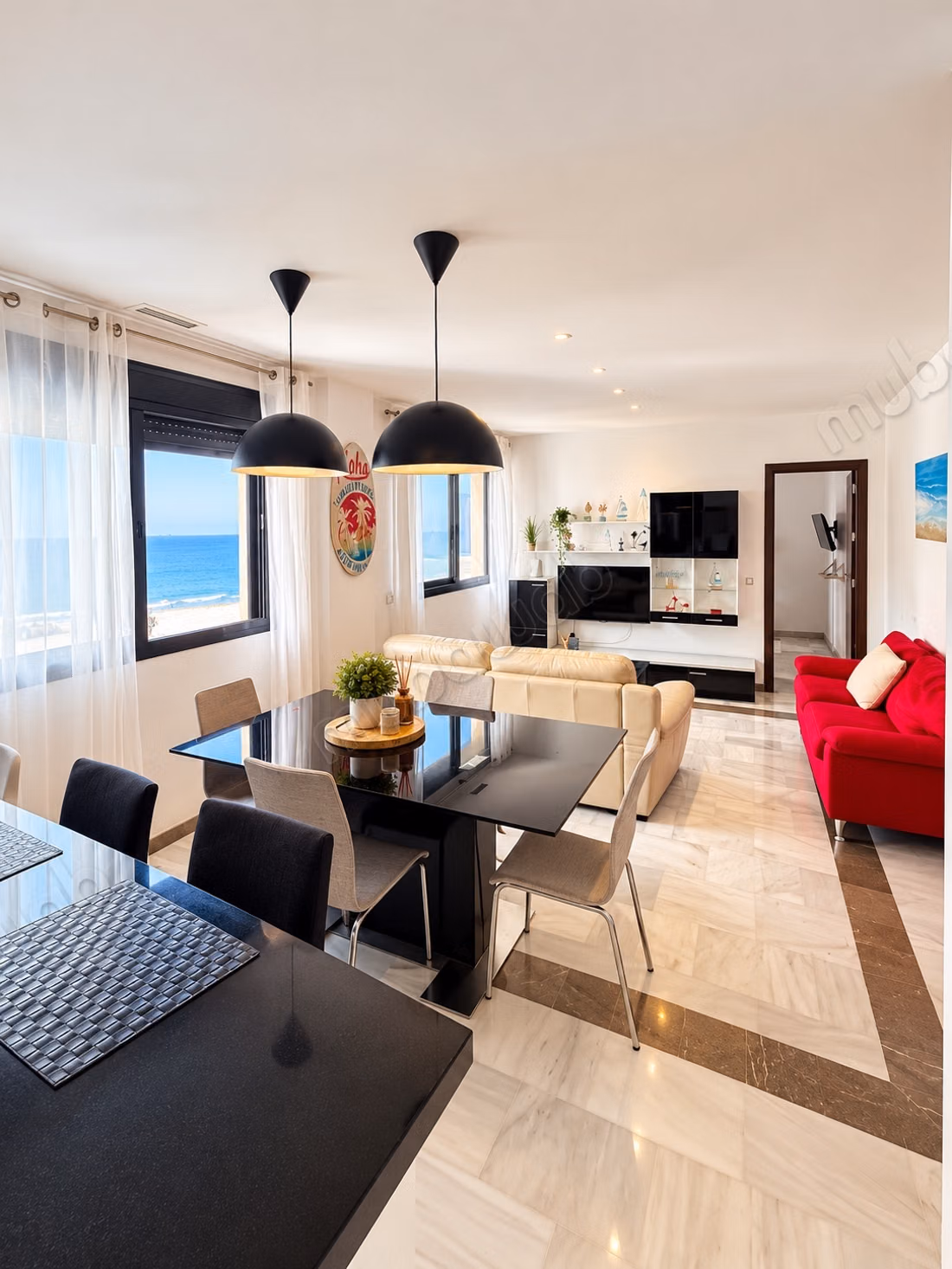 Stunning 3-bedroom apartment of 100 m², sea view and pool – Tangier