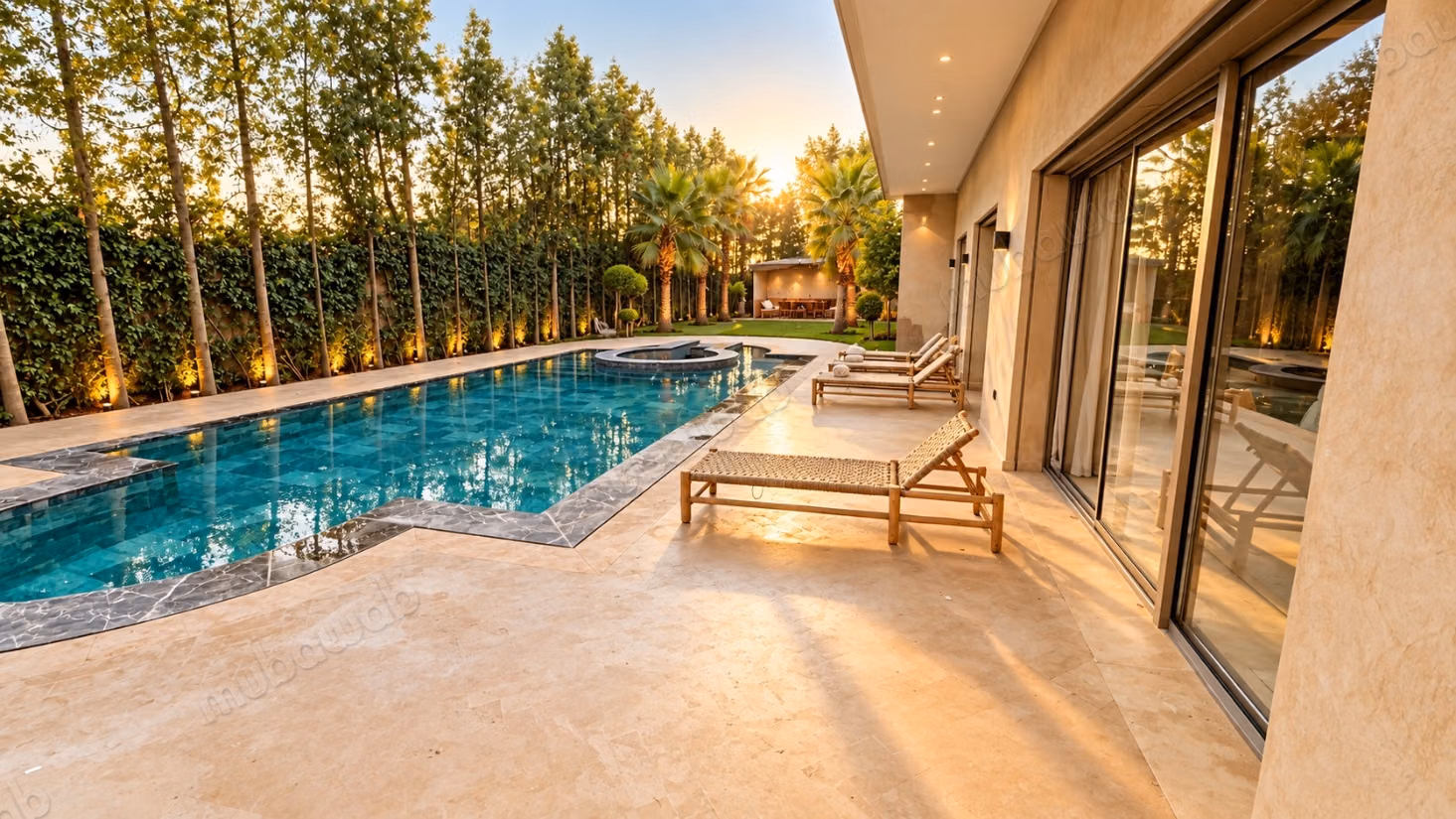 Stupenda villa in affitto a El Ghiate. 10 camere confortevoli. Aria condizionata e piscina