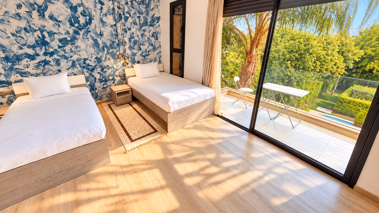 Villa de haut standing à louer à Route Amizmiz. 
6 pièces confortables. 
Air conditionné