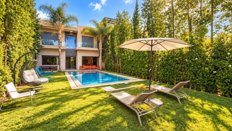 Luxe villa te huur op Route Amizmiz. 6 comfortabele kamers. Airconditioning