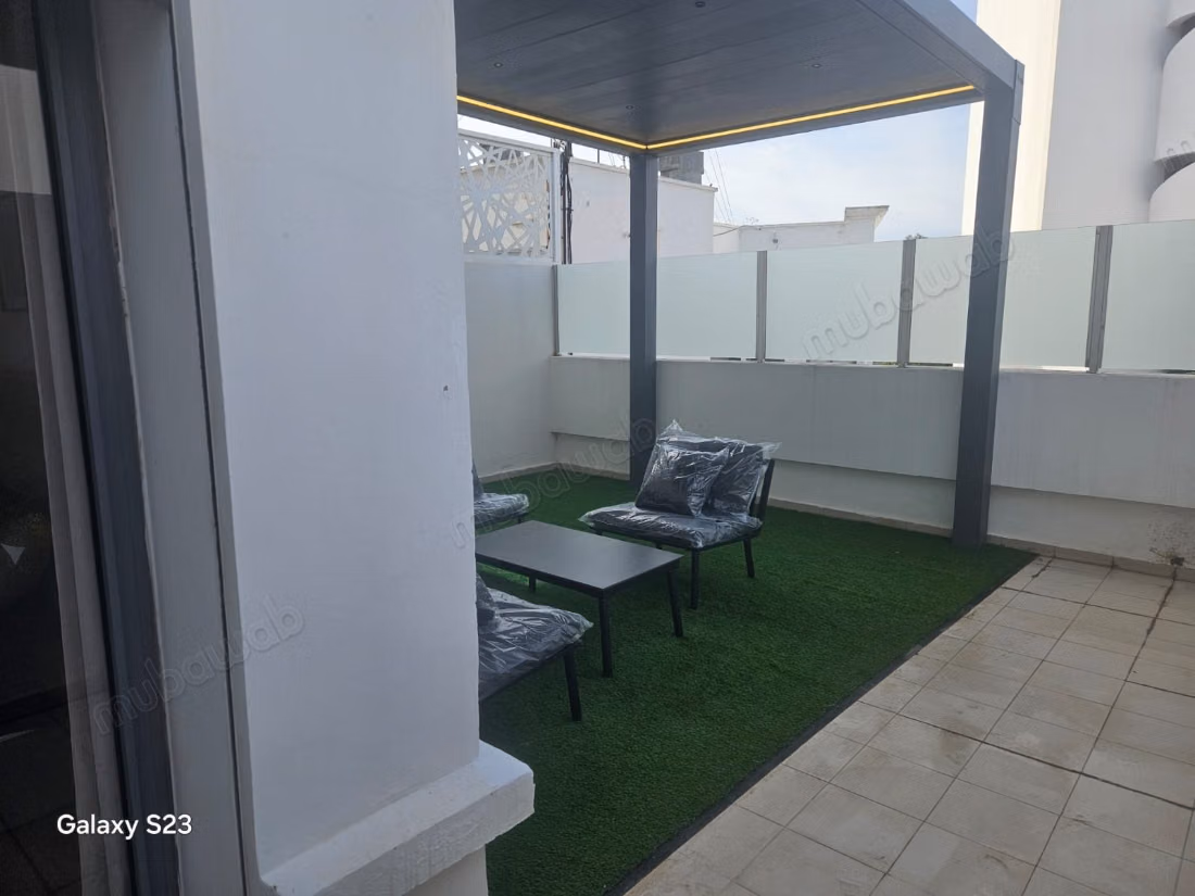 Large furnished studio with a 30 m² terrace for rent