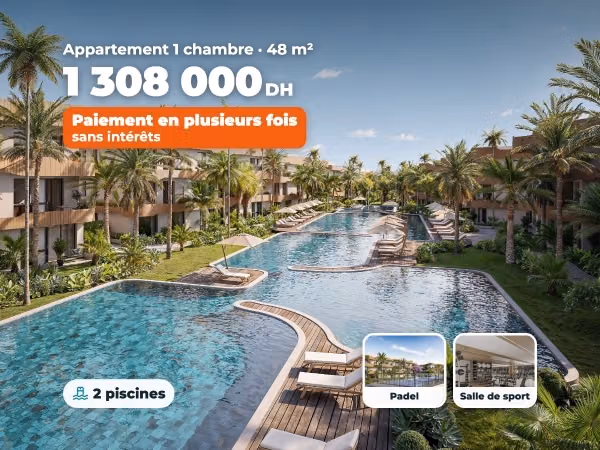 Appartement 1 chambre, lagon et salle de sport, livraison hiver 2028