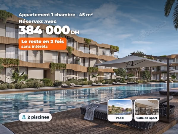 Appartamento 1 camera, residence con laguna, 30 % alla prenotazione