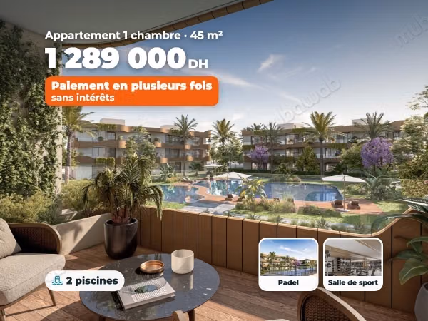 1 bedroom apartment with terrace, lagoon residence, interest-free