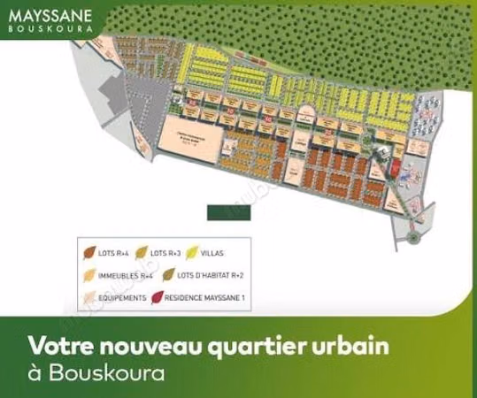 Terrain Villa d’angle 303 m² – Mayssane, Bouskoura