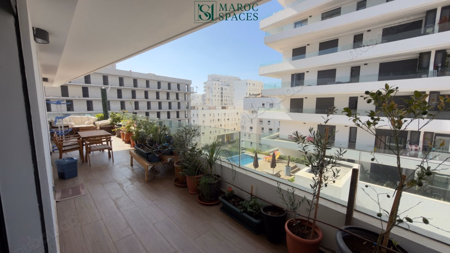 Appartement meublé 2 chambres avec grande terrasse