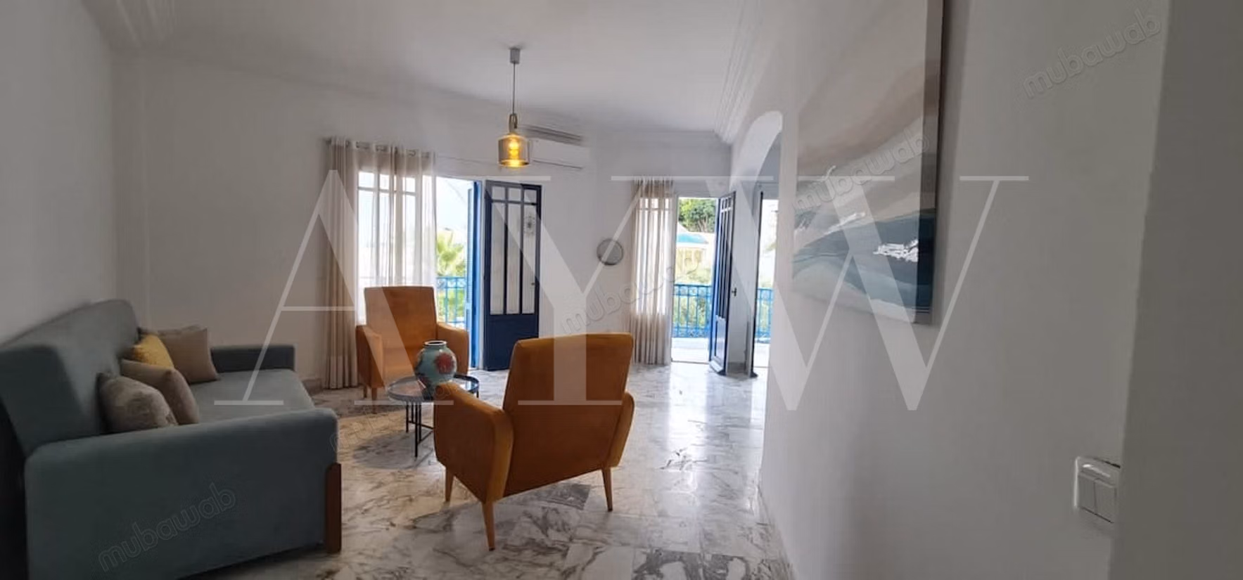 Appartement vue mer avec accès plage prive Gamarth