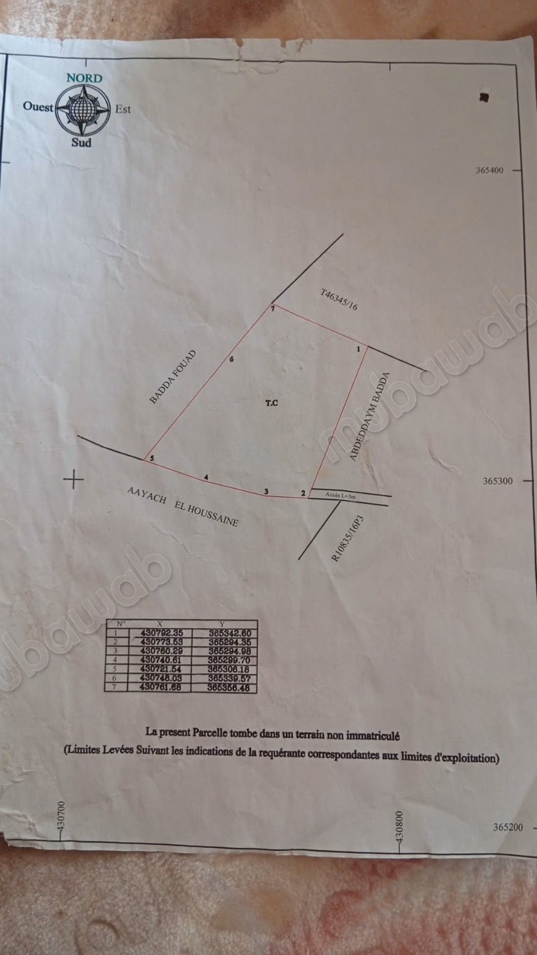 Terrain à louer à Tiflet. Superficie totale 2500 m²