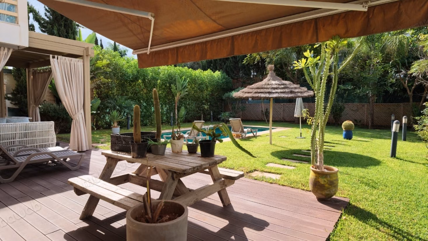 Rez de jardin meublé à louer à ville verte