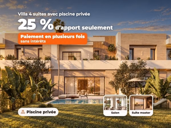 4 suite villa with private pool in a gated residence, 25% down payment