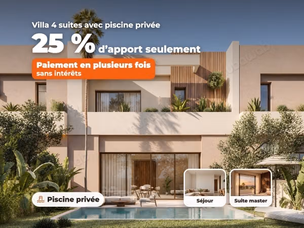Villa de 4 suites con piscina privada en residencia cerrada, 25 % de entrada