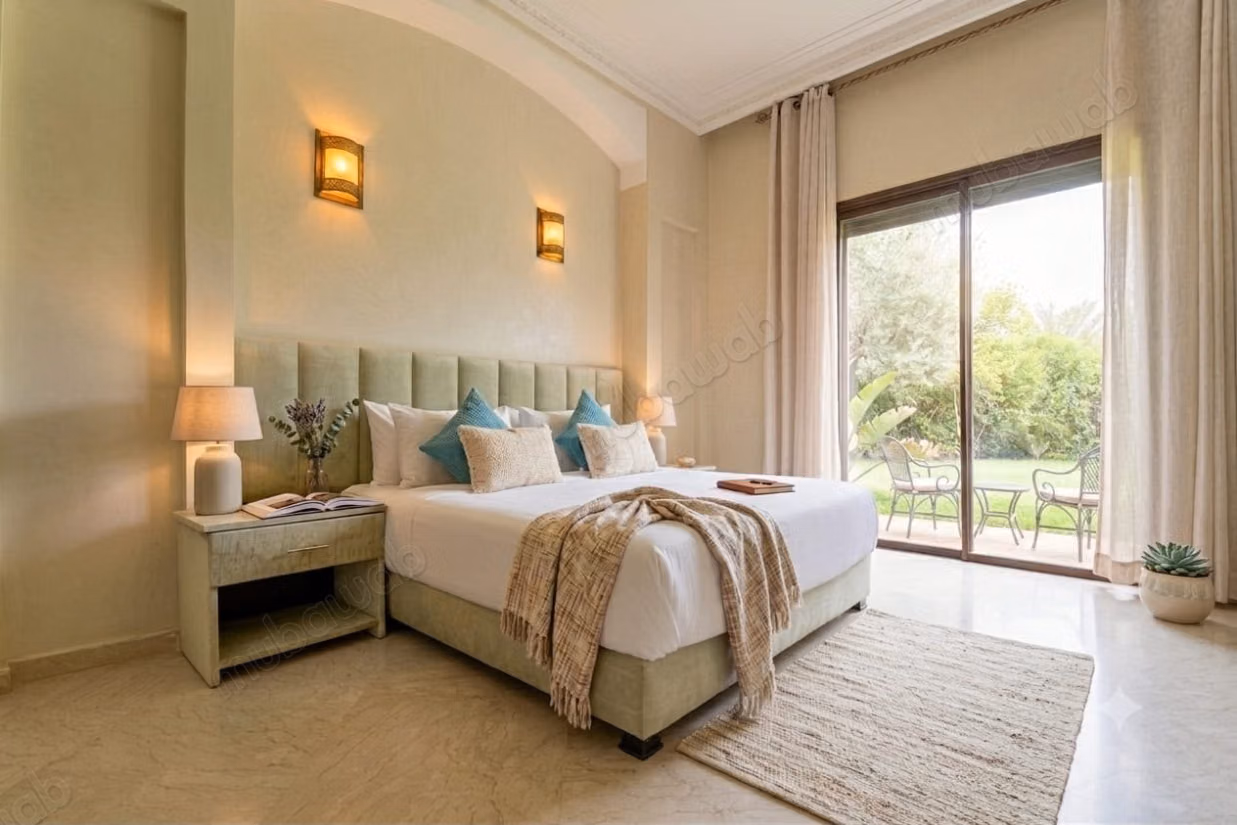 Location villa de luxe à Route de Fez. 
3 chambres. 
Bien meublé