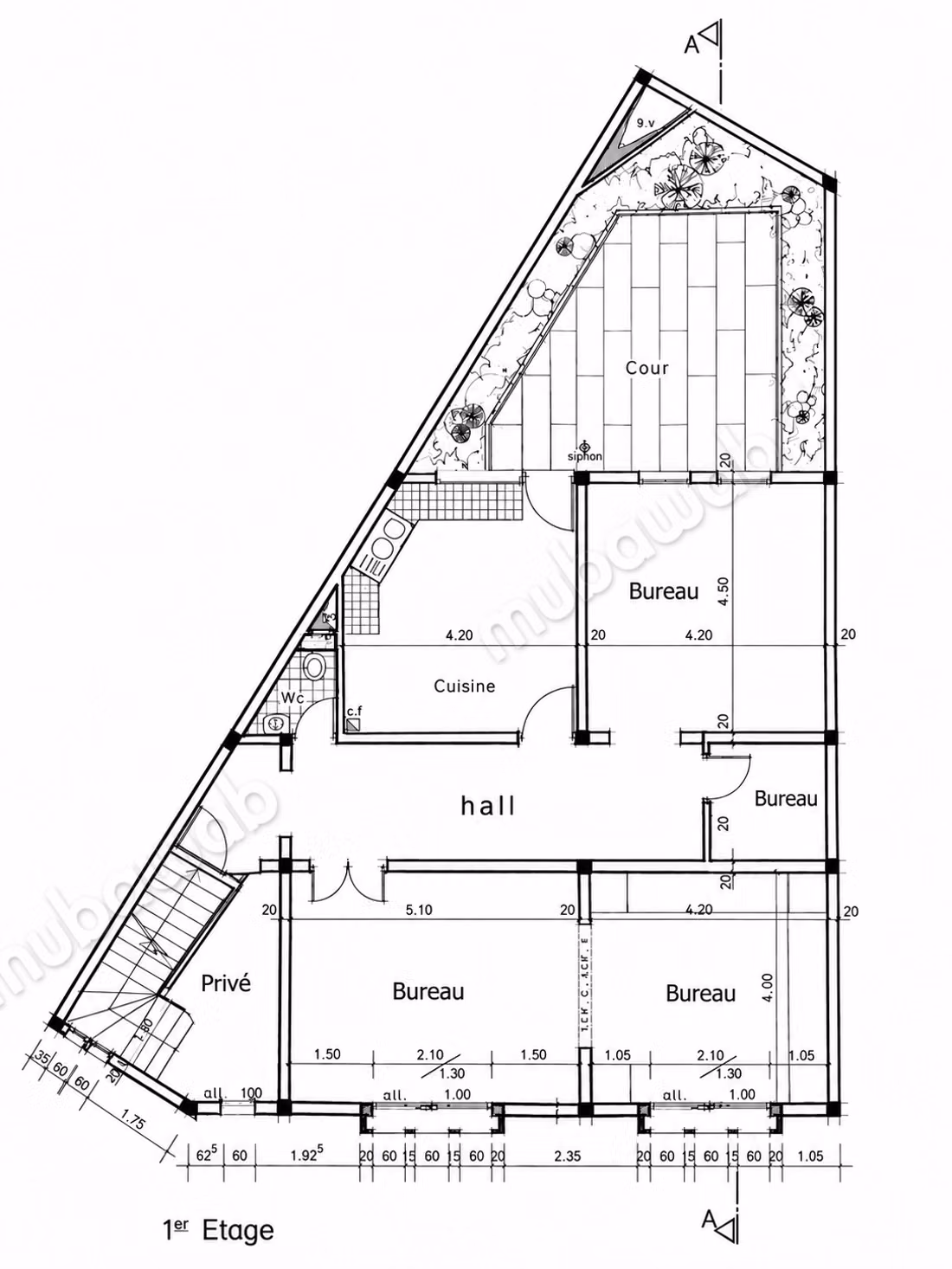 Affitto di uffici a Hay Dakhla. Superficie di 135 m². Grande terrazza