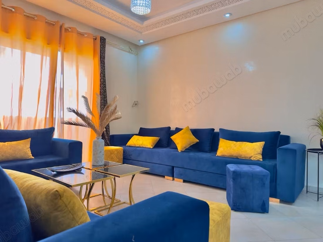 Location d'un appartement à Tamri. 
3 pièces. 
Bien meublé