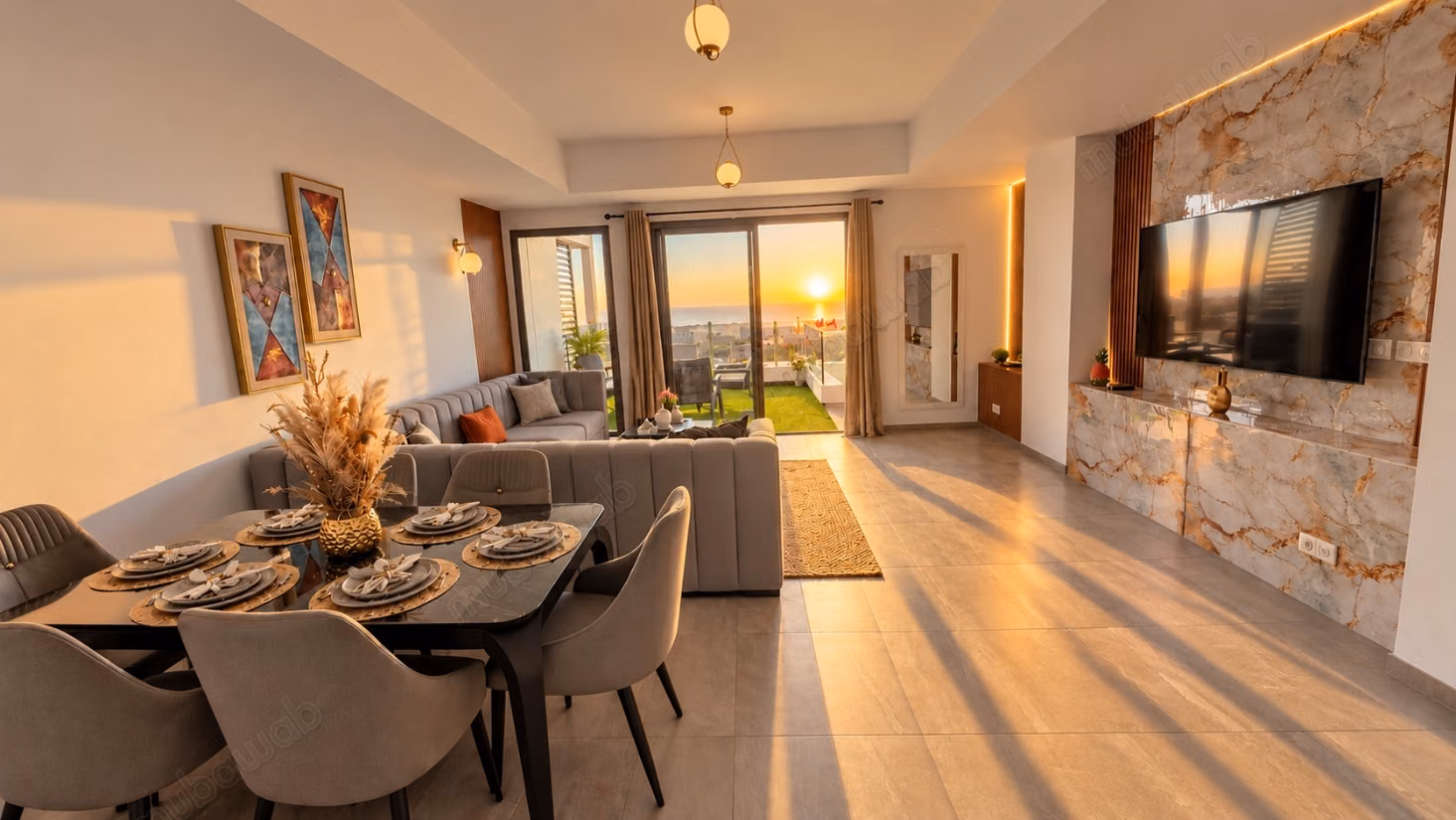 Location d'un appartement à Taghazout. 3 chambres agréables. Salon traditionnel marocain, résidence sécurisée