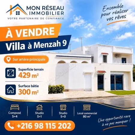  À vendre – villa à menzah 9
