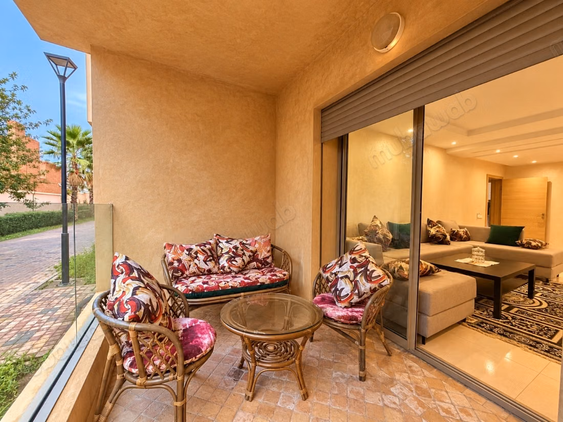 Mooie appartement te huur in Agdal. Oppervlakte 92 m². Goed gemeubileerd