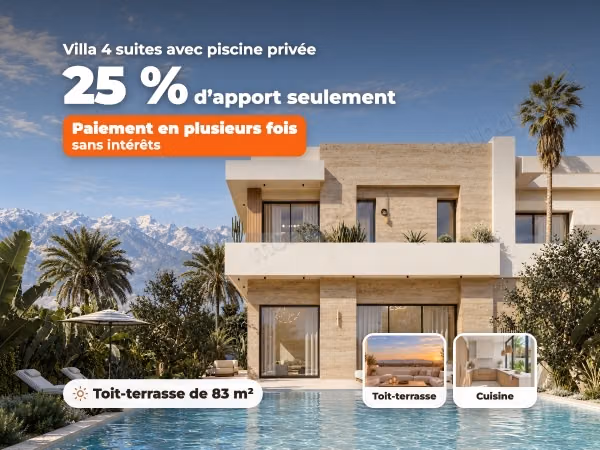 Villa neuve 4 suites, piscine privée et toit terrasse, à 12 min de l'aéroport