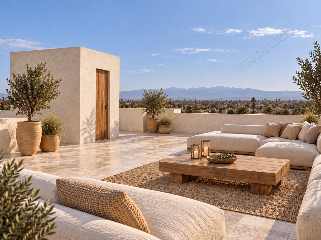 Villa jumelée neuve de 193 m², toit terrasse de 94 m², à 12 min de l'aéroport