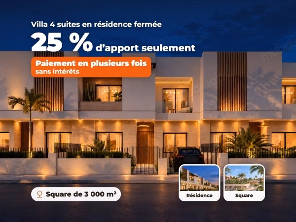 Villa met 4 suites in een afgesloten residentie, plein van 3.000 m² en padel