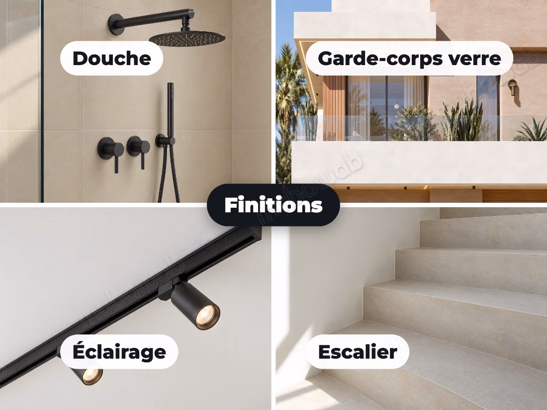 Villa jumelée 4 suites avec salle de bains, suite invités au RDC